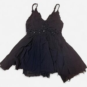 Free People "FP One" Black Lace Mini Dress